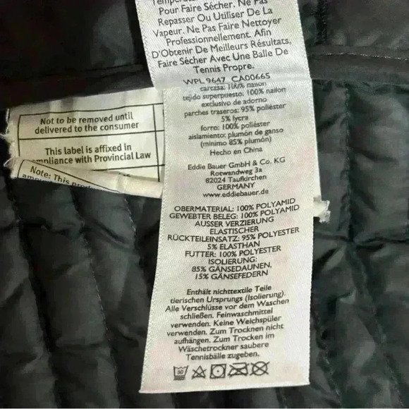Eddie Bauer StormDown 700 Jacket Black Nano Puffer Coat Lightweight L - Picture 13 of 16